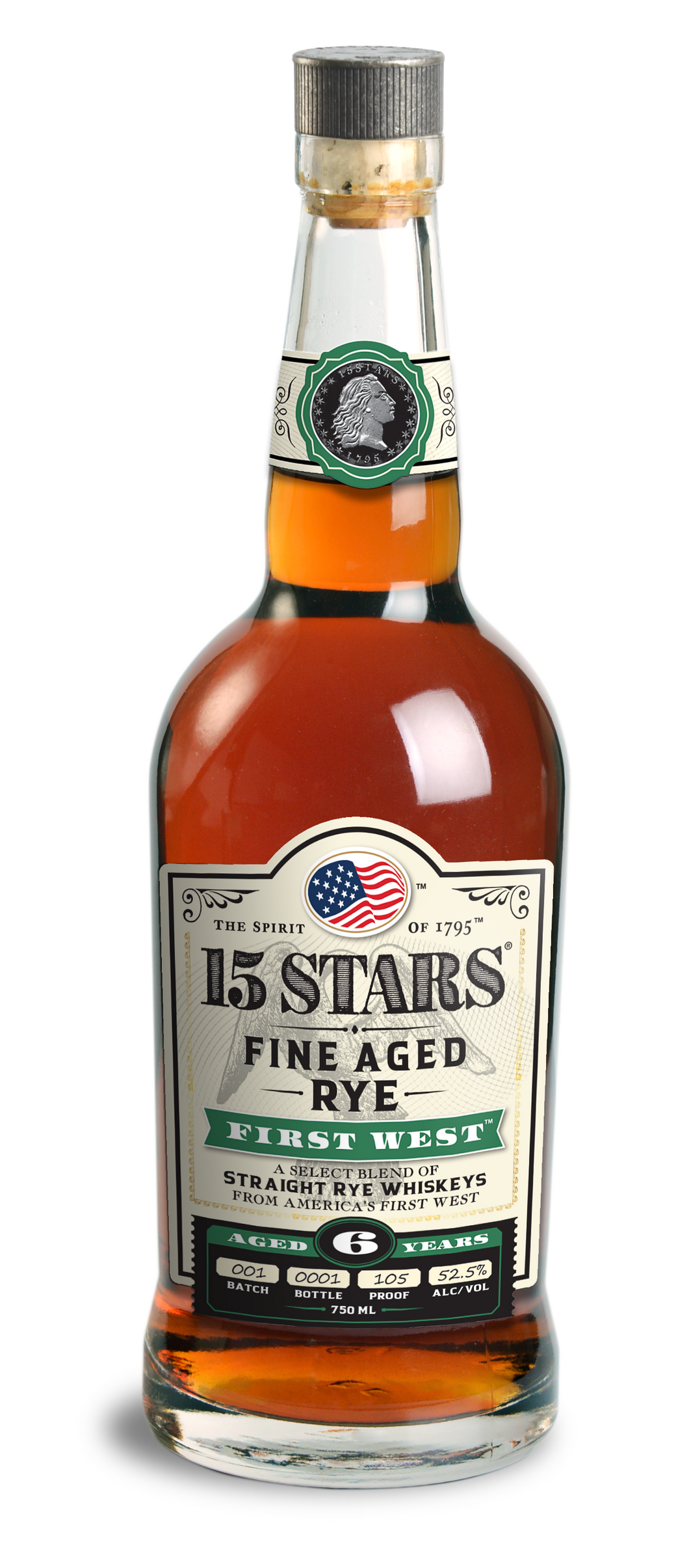 15 STARS First West Straight Rye Whiskey