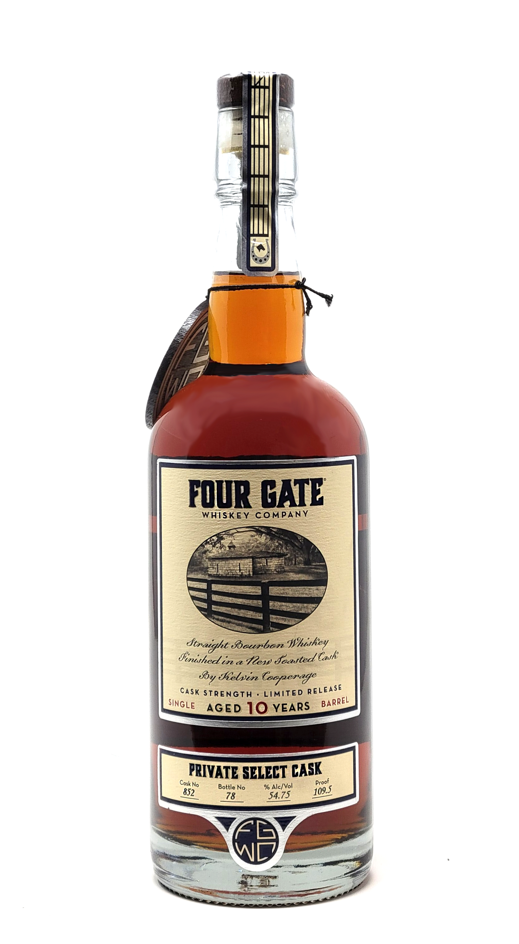 Four Gate Whiskey Private Select Indiana Bourbon 10-Year 109.5 Proof - Seelbach's Cask No. 852