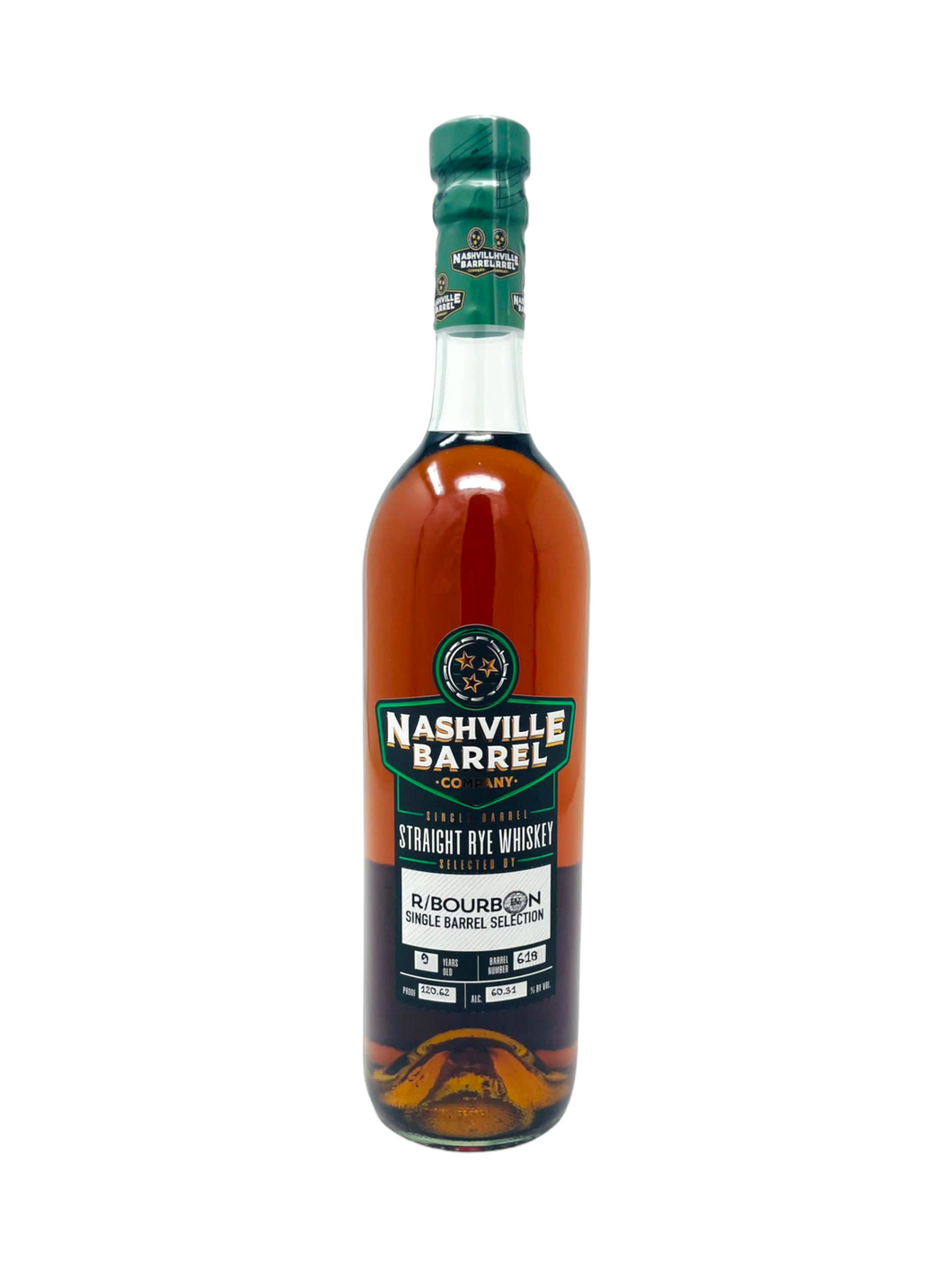 Nashville Barrel Co. #618 - 9 Year Rye 112.60 - Selected by R/Bourbon