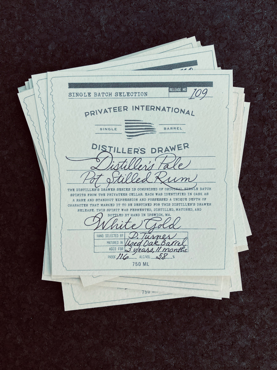 Privateer Rum-Distiller's Pale Rum "White Gold" #109