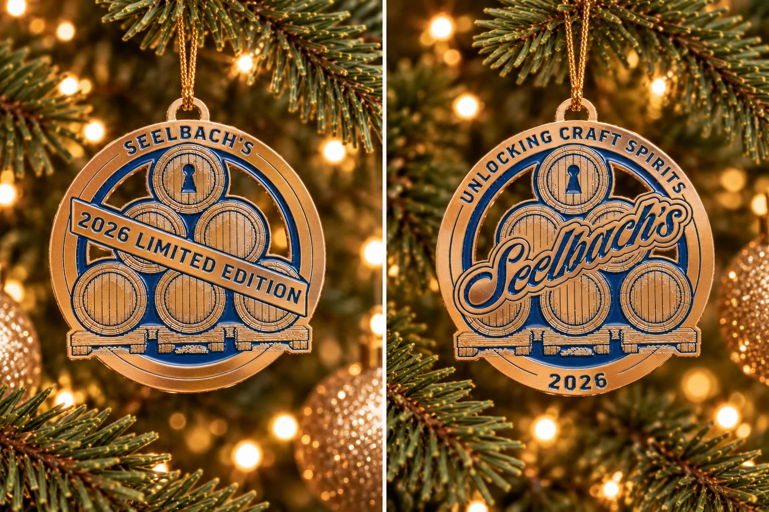 Front and back of the 2026 limited-edition Seelbach's ornament